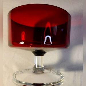 Vintage LUMINARC Verrerie D'Arques France Dessert Ruby Red Glasses. Set of 6.